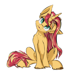 Size: 1600x1600 | Tagged: safe, artist:coldtrail, sunset shimmer, pony, unicorn, g4, cute, female, head tilt, mare, shimmerbetes, silly, silly pony, simple background, smiling, solo, transparent background