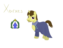 Size: 1300x1000 | Tagged: safe, artist:mightyshockwave, oc, oc only, oc:xarxes, pony, unicorn, book, cloak, clothes, looking at you, male, robe, stallion