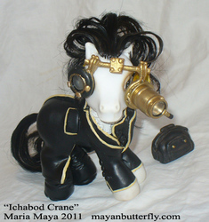 Size: 451x479 | Tagged: safe, artist:mayanbutterfly, pony, g3, commission, customized toy, ichabod crane, irl, johnny depp, photo, ponified, toy
