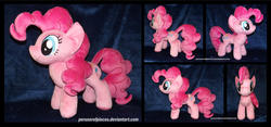 Size: 1600x749 | Tagged: safe, artist:peruserofpieces, pinkie pie, earth pony, pony, g4, female, front view, irl, mare, photo, plushie, profile, solo, toy