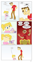 Size: 1152x2160 | Tagged: safe, artist:didj, princess celestia, human, pony, g4, 2012, angry, brony, brush, comic, dialogue, doll, eyes closed, female, happy, looking down, male, old art, overreaction, pigtails, pinklestia, serious business, shocked, signature, smiling, target demographic, toy, twintails