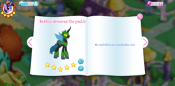 Size: 1467x720 | Tagged: safe, gameloft, idw, queen chrysalis, twilight sparkle, fiendship is magic #5, g4, my little pony: fiendship is magic, the cutie re-mark, spoiler:comic, battle armor, gem, my little pony game