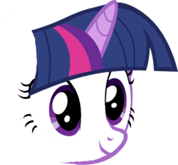 Size: 592x550 | Tagged: safe, edit, edited screencap, editor:undeadponysoldier, screencap, vector edit, twilight sparkle, pony, unicorn, g4, cute, face, female, horn, mane only, mare, not a vector, simple background, solo, transparent background, wat