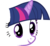 Size: 592x550 | Tagged: safe, edit, edited screencap, editor:undeadponysoldier, screencap, vector edit, twilight sparkle, pony, unicorn, g4, cute, face, female, horn, mane only, mare, not a vector, simple background, solo, transparent background, wat