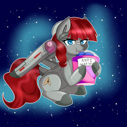 Size: 894x894 | Tagged: safe, artist:caoscore, oc, oc only, oc:starship enterprise, object pony, original species, pony, spaceship ponies, antimatter, bandage, caption, cute, drink, drinking, female, image macro, mare, ponified, refueling, slurpee, solo, spaceship, star trek, star trek (tos), stars, starship, super size me, text, thirsty, uss enterprise, warp nacelles
