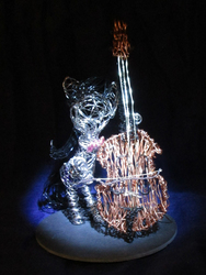 Size: 793x1057 | Tagged: safe, artist:malte279, octavia melody, earth pony, pony, g4, bow (instrument), cello, craft, female, musical instrument, solo, wire sculpture, wires