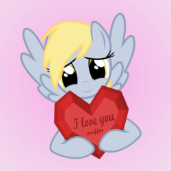 Size: 4000x4000 | Tagged: safe, artist:galekz, derpy hooves, pegasus, pony, g4, cute, female, heart, holiday, i love you, love, mare, valentine, valentine's day