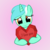 Size: 4000x4000 | Tagged: safe, artist:galekz, lyra heartstrings, pony, unicorn, g4, cute, female, heart, heartwarming, holiday, horn, i love you, love, pink background, simple background, smiling, solo, valentine, valentine's day