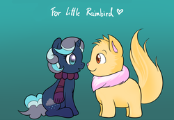 Size: 975x675 | Tagged: safe, artist:marikaefer, oc, oc only, oc:rainbird, pony, unicorn, clothes, female, mare, neopets, scarf, solo, wocky