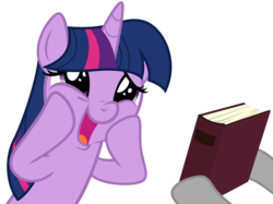 Size: 7956x5952 | Tagged: safe, artist:vvolllovv, twilight sparkle, alicorn, pony, g4, absurd resolution, book, hoof hold, simple background, squee, squishy cheeks, that pony sure does love books, transparent background, vector