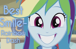 Size: 3151x2046 | Tagged: safe, edit, edited screencap, screencap, rainbow dash, equestria girls, g4, pinkie on the one, cute, dashabetes, female, high res, looking at you, smiling, solo