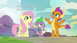 Size: 1920x1080 | Tagged: safe, screencap, fluttershy, smolder, spike, dragon, g4, sweet and smoky, winged spike, wings