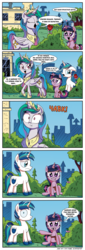 Size: 1092x3212 | Tagged: safe, artist:daniel-sg, edit, princess celestia, shining armor, twilight sparkle, pony, g4, comic, cyrillic, everything is ruined, female, filly, flower, rose, russian, translation, wrong cutie mark