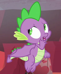 Size: 513x630 | Tagged: safe, screencap, spike, dragon, g4, sweet and smoky, claws, cropped, male, solo, tail, winged spike, wings