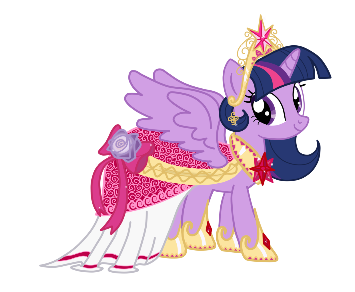 twilight sparkle, alicorn, pony, alternate dress, beautiful, big crown thin...