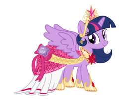 Size: 2350x1937 | Tagged: safe, artist:yuki139, twilight sparkle, alicorn, pony, g4, alternate dress, beautiful, big crown thingy, clothes, coronation dress, crown, cute, dress, female, hoof shoes, jewelry, looking at you, mare, princess, regalia, simple background, smiling, solo, transparent background, twiabetes, twilight sparkle (alicorn), vector, wings