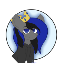 Size: 1024x1178 | Tagged: safe, artist:diantrex, oc, oc only, oc:ultra blue, earth pony, pony, clothes, crown, halfbody, hoodie, icon, jewelry, regalia, simple background, solo, transparent background