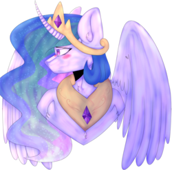 Size: 4811x4747 | Tagged: safe, artist:recolor-galore, princess celestia, pony, g4, absurd resolution, bust, curved horn, female, horn, portrait, solo, transparent background