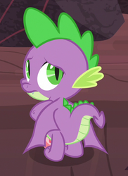 Size: 524x720 | Tagged: safe, screencap, spike, dragon, g4, sweet and smoky, claws, cropped, male, solo, tail, winged spike, wings, wings down