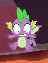 Size: 239x308 | Tagged: safe, screencap, spike, dragon, g4, sweet and smoky, cropped, male, shocked, solo, toes, winged spike, wings