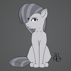 Size: 2160x2160 | Tagged: safe, artist:mranthony2, marble pie, cat, g4, catified, female, fluffy, gray background, high res, looking at you, simple background, sitting, solo, species swap, stern