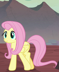 Size: 517x630 | Tagged: safe, screencap, fluttershy, pegasus, pony, g4, sweet and smoky, cropped, female, smiling, solo, wings