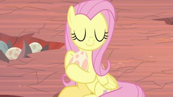 Size: 1920x1080 | Tagged: safe, screencap, fluttershy, pony, g4, sweet and smoky, cute, egg, eyes closed, female, mare, shyabetes, solo