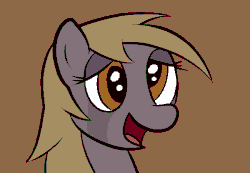 Size: 650x450 | Tagged: safe, anonymous artist, derpy hooves, pony, msponyadventures, g4, 4chan, animated, crying, female, simple background, smiling, solo, teary eyes