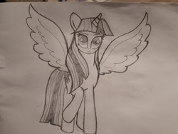 Size: 4608x3456 | Tagged: safe, artist:php185, twilight sparkle, alicorn, pony, g4, art, drawing, female, solo, twilight sparkle (alicorn), wings