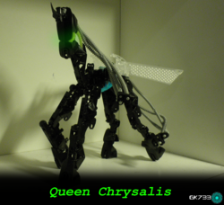 Size: 1264x1152 | Tagged: safe, artist:gk733, queen chrysalis, changeling, changeling queen, g4, bionicle, customized toy, female, irl, lego, photo, solo, toy