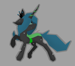 Size: 2224x1968 | Tagged: safe, artist:groomlake, queen chrysalis, changeling, changeling queen, g4, colored, crown, curved horn, female, horn, jewelry, mare, regalia, royalty, silly, simple, simple background, solo, spots, stupid sexy chrysalis