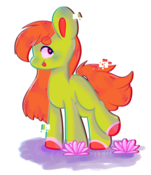 Size: 1280x1472 | Tagged: safe, artist:jxst-alexa, earth pony, pony, female, flower, lotus (flower), mare, simple background, solo, transparent background