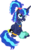 Size: 3883x6165 | Tagged: safe, artist:shootingstarsentry, princess luna, alicorn, pony, between dark and dawn, g4, 80s, 80s hair, 80s princess luna, absurd resolution, alternate hairstyle, bare hooves, cheerful, cute, face paint, female, folded wings, grin, hair accessory, hair dye, horn, jewelry, leg warmers, long horn, looking up, lunabetes, mare, necklace, pearl necklace, ponytail, retro, simple background, sitting, slender, smiling, solo, tail accessory, thin, too cute, transparent background, vector, wings