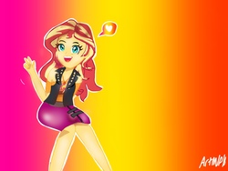 Size: 2048x1536 | Tagged: safe, artist:artmlpk, sunset shimmer, equestria girls, g4, my little pony equestria girls: better together, cute, female, shimmerbetes, solo