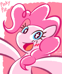 Size: 1001x1200 | Tagged: safe, artist:garammasara, pinkie pie, earth pony, pony, g4, blushing, bust, cute, diapinkes, female, mare, open mouth, solo, starry eyes, wingding eyes