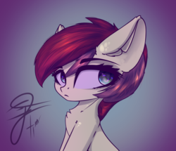 Size: 2350x2025 | Tagged: safe, artist:egsytion, roseluck, pony, g4, bust, eye clipping through hair, female, high res, portrait, simple background, solo