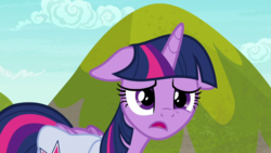 Size: 1920x1080 | Tagged: safe, screencap, twilight sparkle, alicorn, pony, g4, the point of no return, female, floppy ears, mare, sad, saddle bag, solo, twilight sparkle (alicorn)