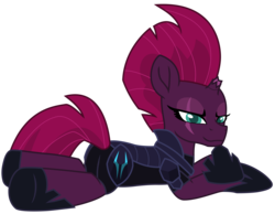 Size: 10986x8517 | Tagged: safe, artist:ejlightning007arts, tempest shadow, pony, unicorn, g4, my little pony: the movie, absurd resolution, anatomically incorrect, armor, broken horn, butt, eye scar, female, horn, incorrect leg anatomy, looking at you, mare, plot, scar, solo