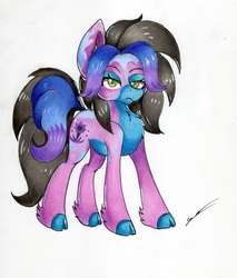 Size: 4633x5433 | Tagged: safe, artist:luxiwind, oc, oc only, oc:tracer paint, earth pony, pony, absurd resolution, female, mare, solo, traditional art