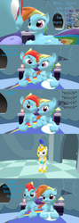 Size: 1280x3600 | Tagged: safe, rainbow dash, pegasus, pony, unicorn, g4, 3d, angry, armor, butt, comic, female, friend, happy, holding hooves, interrupted, knocking, looking at each other, love, male, plot, rainbow blitz, rainbutt dash, reference, royal guard, rule 63, self ponidox, selfcest, ship:dashblitz, shipping, shrek, shrek the third, sigh, smiling, straight, tempting fate, walking in, worried