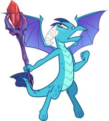 Size: 1928x2134 | Tagged: safe, artist:frownfactory, princess ember, dragon, g4, sweet and smoky, .svg available, angry, bloodstone scepter, dragoness, female, horns, simple background, solo, svg, transparent background, vector, wings