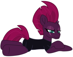 Size: 10986x8517 | Tagged: safe, alternate version, artist:ejlightning007arts, edit, tempest shadow, pony, unicorn, g4, my little pony: the movie, absurd resolution, anatomically incorrect, broken horn, butt, clothes, eye scar, female, horn, incorrect leg anatomy, jumpsuit, looking at you, mare, plot, scar, solo