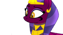 Size: 1191x670 | Tagged: safe, edit, edited screencap, editor:undeadponysoldier, screencap, sphinx (character), sphinx, background removed, confused, crown, female, jewelry, looking at you, regalia, simple background, solo, transparent background, vector