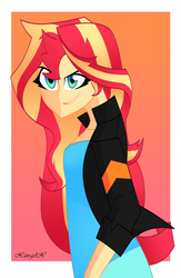 Size: 2200x3373 | Tagged: safe, artist:xan-gelx, sunset shimmer, human, equestria girls, g4, clothes, female, high res, humanized, smiling, solo