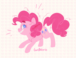 Size: 1080x820 | Tagged: safe, artist:turtletoria-art, pinkie pie, earth pony, pony, g4, cute, diapinkes, ear fluff, female, heart, heart eyes, mare, no pupils, profile, smiling, solo, wingding eyes