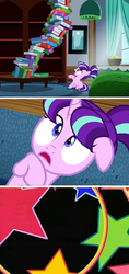 Size: 542x1146 | Tagged: safe, edit, edited screencap, screencap, starlight glimmer, pony, g4, the cutie re-mark, abuse, bad end, book, comic, female, filly, filly starlight glimmer, glimmerbuse, ouch, screencap comic, this will end in pain, this will end in tears, younger