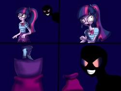 Size: 1024x768 | Tagged: safe, artist:artsymlp12, sci-twi, twilight sparkle, equestria girls, g4, my little pony equestria girls: better together, bagged, clothes, comic, geode of telekinesis, long skirt, magical geodes, skirt