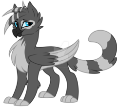Size: 1280x1128 | Tagged: safe, artist:crystal-tranquility, oc, oc only, oc:xander, griffon, deviantart watermark, male, obtrusive watermark, simple background, solo, transparent background, watermark