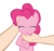 Size: 10417x9775 | Tagged: safe, artist:ace play, pinkie pie, earth pony, human, pony, g4, absurd resolution, chin scratch, cute, diapinkes, eyes closed, female, hand, human on pony petting, mare, offscreen character, offscreen human, petting, pov, simple background, transparent background, vector