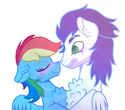 Size: 1097x966 | Tagged: safe, artist:funnyslepper, rainbow dash, soarin', pony, g4, female, male, ship:soarindash, shipping, simple background, straight, transparent background